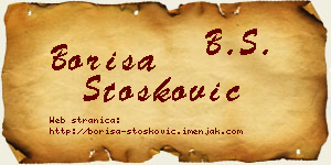 Boriša Stošković vizit kartica